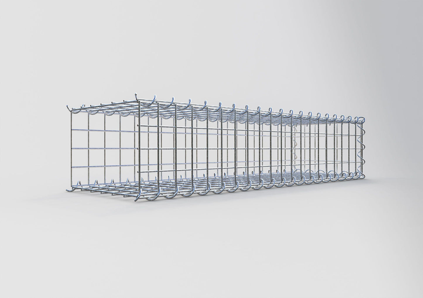 Gabion rapporté type 2 100 cm x 20 cm x 30 cm (L x H x P), mailles 5 cm x 5 cm, spirale