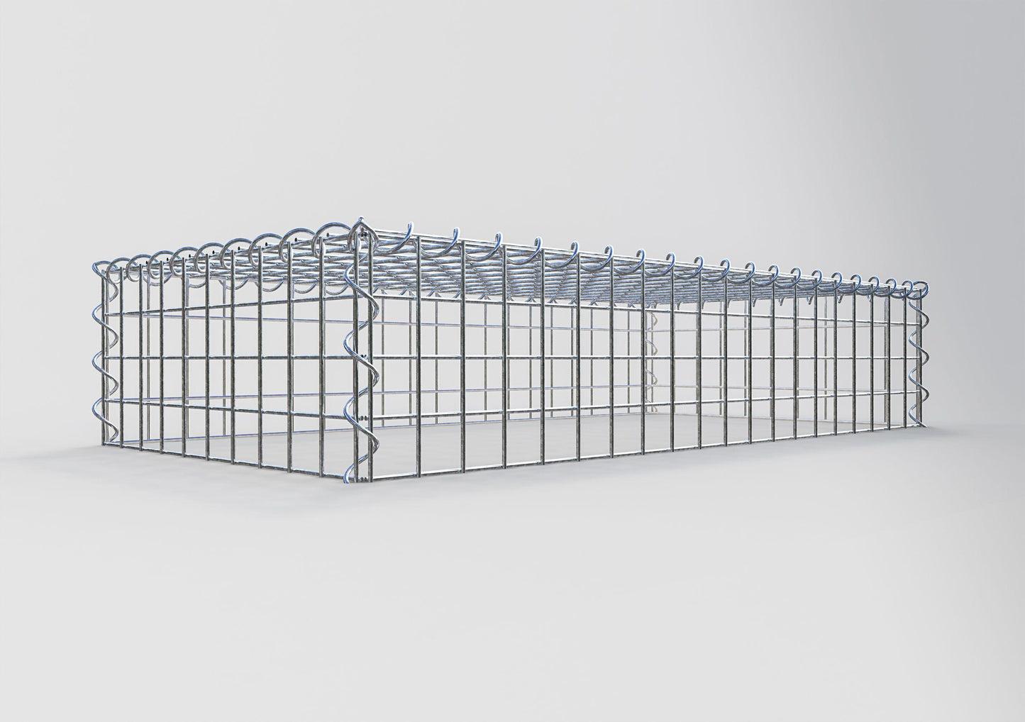 Gabion rapporté type 3 100 cm x 20 cm x 50 cm (L x H x P), mailles 5 cm x 5 cm, spirale