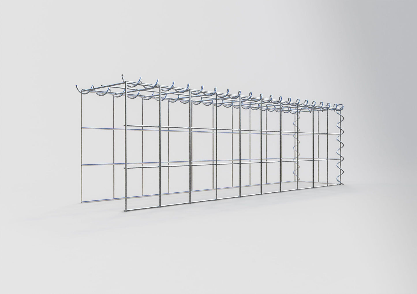 Gabion rapporté type 4 100 cm x 30 cm x 20 cm (L x H x P), mailles 10 cm x 10 cm, spirale