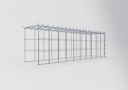 Gabion rapporté type 4 100 cm x 30 cm x 20 cm (L x H x P), mailles 10 cm x 10 cm, spirale