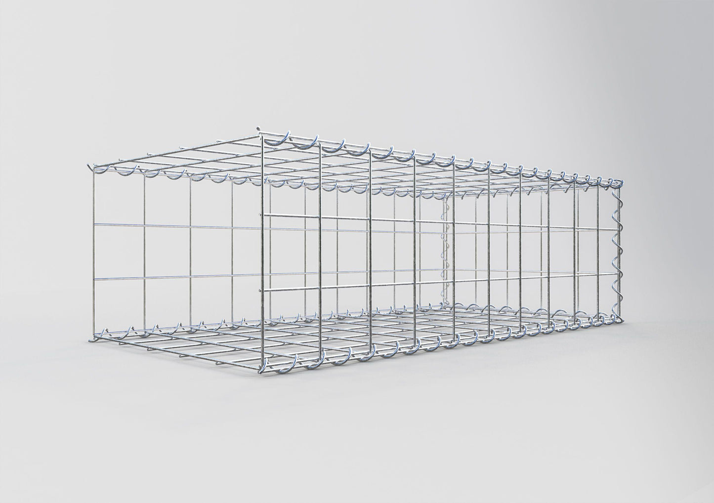 Gabion rapporté type 2 100 cm x 30 cm x 50 cm (L x H x P), mailles 10 cm x 10 cm, spirale