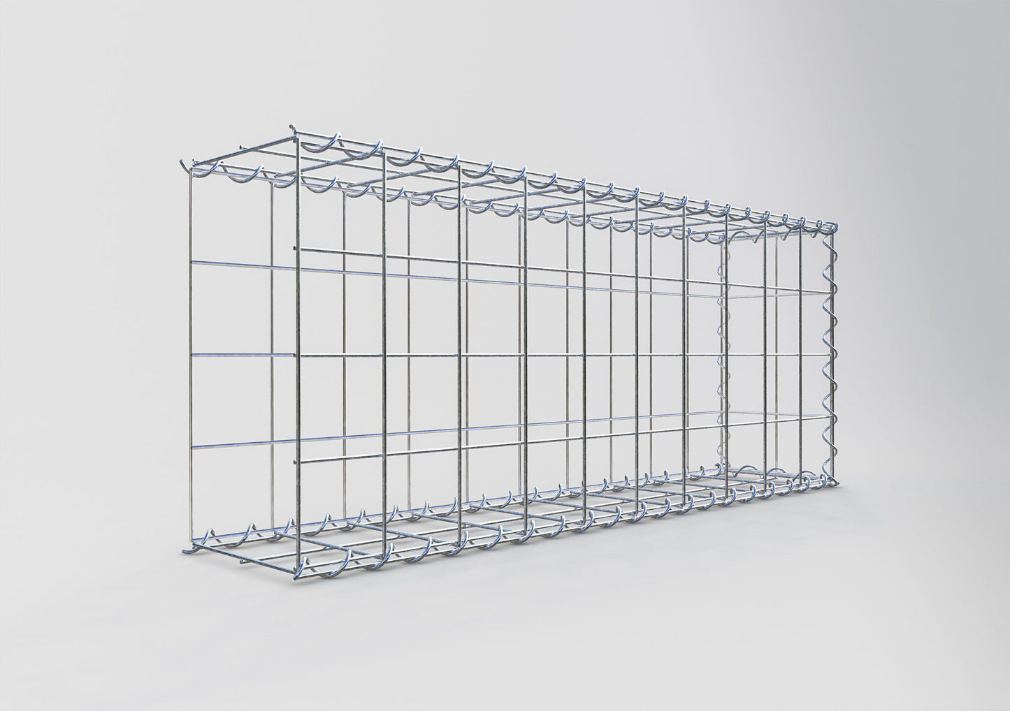 Gabion rapporté type 2 100 cm x 40 cm x 20 cm (L x H x P), mailles 10 cm x 10 cm, spirale