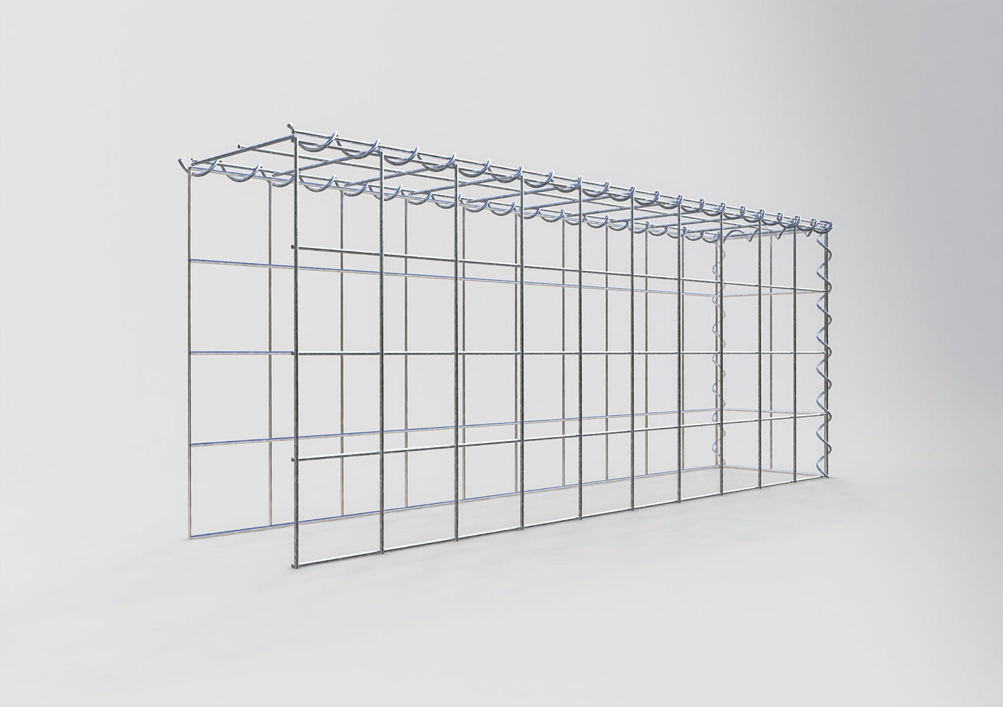 Anbaugabione Typ 4 100 cm x 40 cm x 20 cm (L x H x T), Maschenweite 10 cm x 10 cm, Spirale