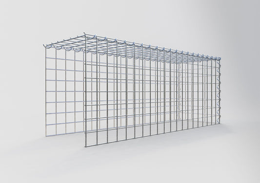 Opvokset gabion type 4 100 cm x 40 cm x 30 cm (L x H x D), maskestørrelse 5 cm x 5 cm, spiral