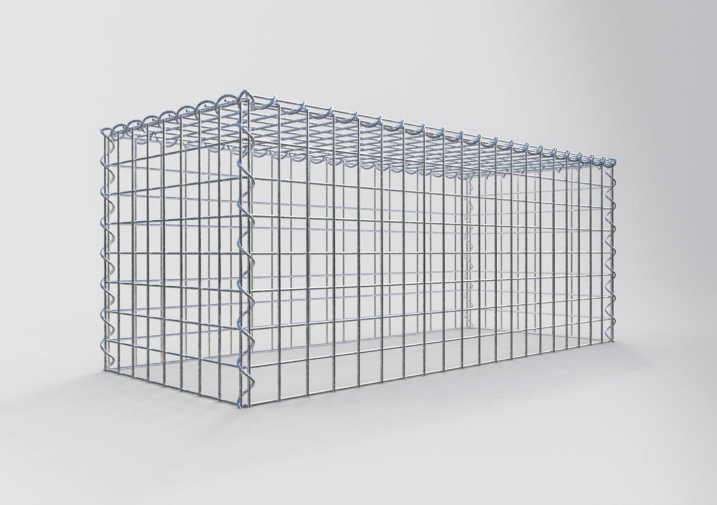 Gabion rapporté type 3 100 cm x 40 cm x 40 cm (L x H x P), mailles 5 cm x 5 cm, spirale