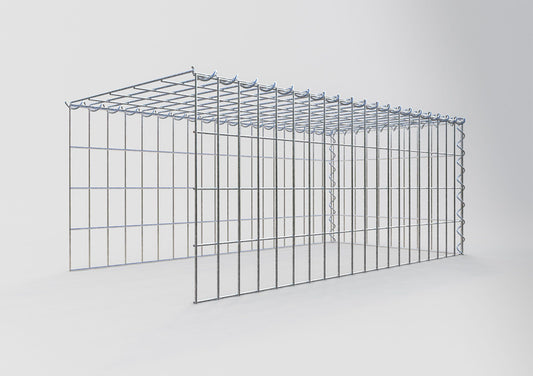 Gabion rapporté type 4 100 cm x 40 cm x 50 cm (L x H x P), mailles 5 cm x 10 cm, spirale