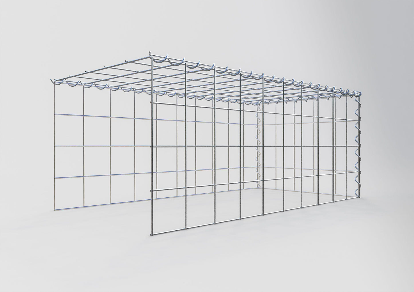 Anbaugabione Typ 4 100 cm x 40 cm x 50 cm (L x H x T), Maschenweite 10 cm x 10 cm, Spirale