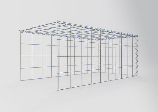 Opvokset gabion type 4 100 cm x 40 cm x 50 cm (L x H x D), maskestørrelse 10 cm x 10 cm, spiral