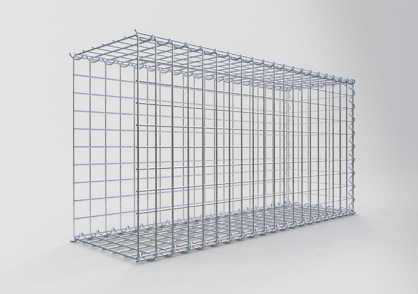 Gavión adulto tipo 2 100 cm x 50 cm x 30 cm (largo x alto x profundidad), tamaño de malla 5 cm x 5 cm, espiral