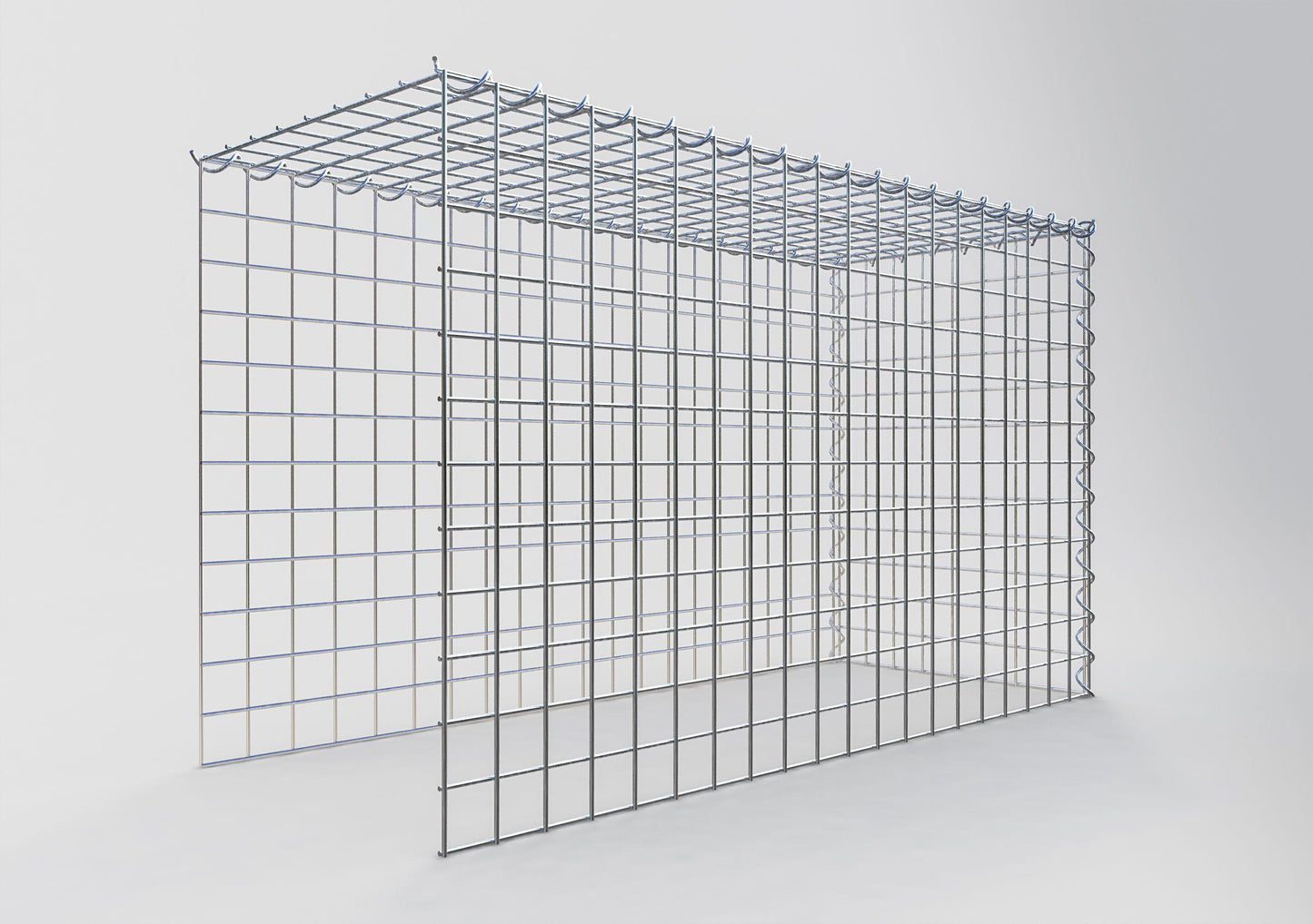 Anbaugabione Typ 4 100 cm x 60 cm x 40 cm (L x H x T), Maschenweite 5 cm x 5 cm, Spirale