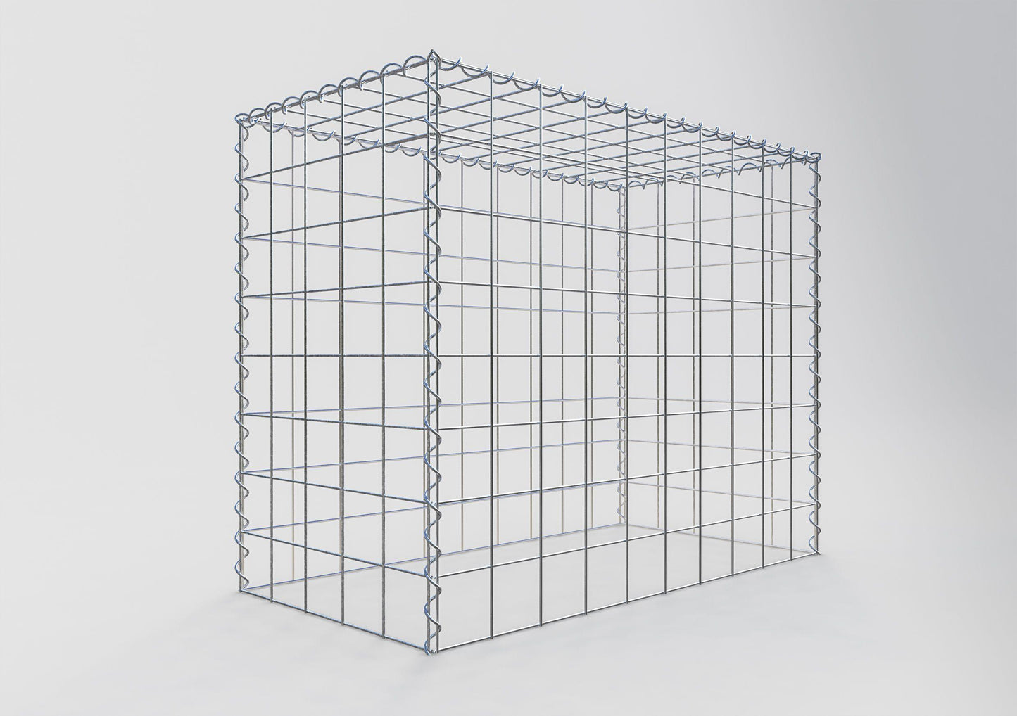 Gabbione aggiuntivo tipo 3 100 cm x 80 cm x 50 cm (L x H x P), maglia 10 cm x 10 cm, spirale