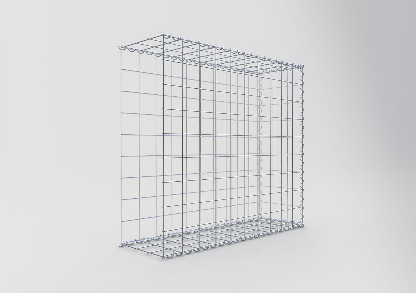 Gabion rapporté type 2 100 cm x 90 cm x 30 cm (L x H x P), mailles 10 cm x 10 cm, spirale