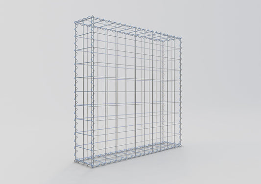 Gabion 100 cm x 100 cm x 20 cm (L x H x D), maskestørrelse 10 cm x 10 cm, spiral