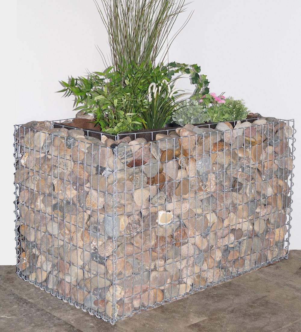 Lecho elevado rectangular 130 cm x 100 cm x 80 cm (largo x alto x fondo), malla 5 x 10 cm, espesor de pared 10 cm