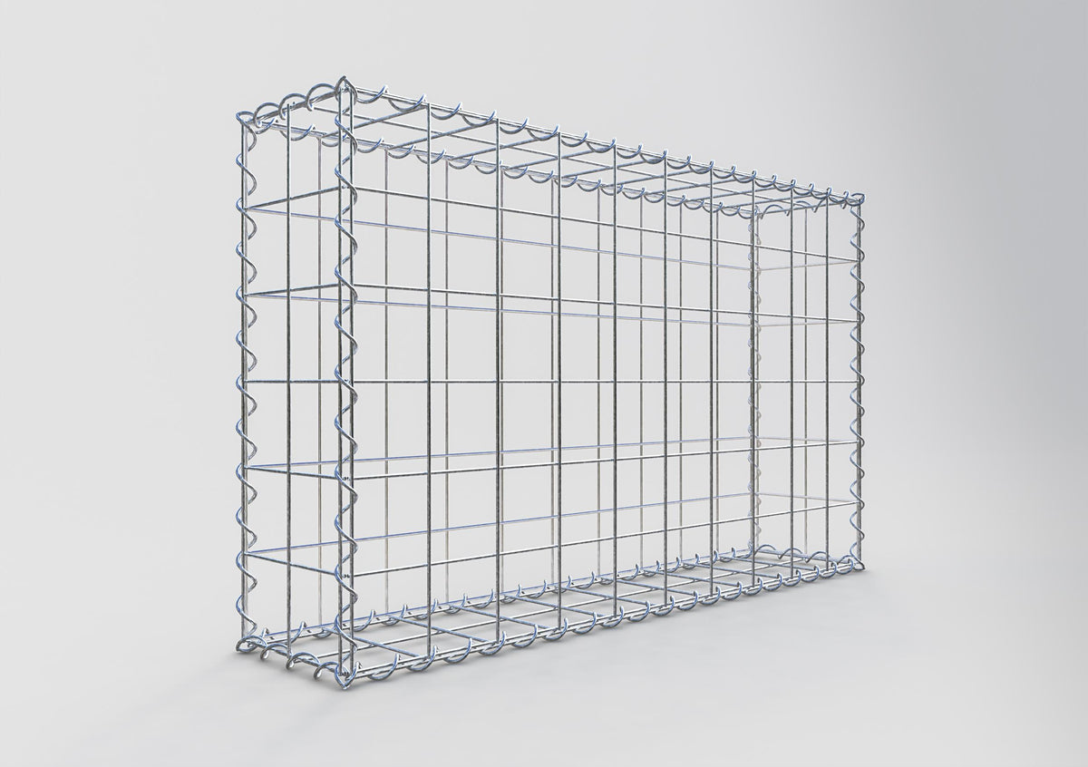 Gabião 100 cm x 60 cm x 20 cm (C x A x P), malhagem 10 cm x 10 cm, espiral