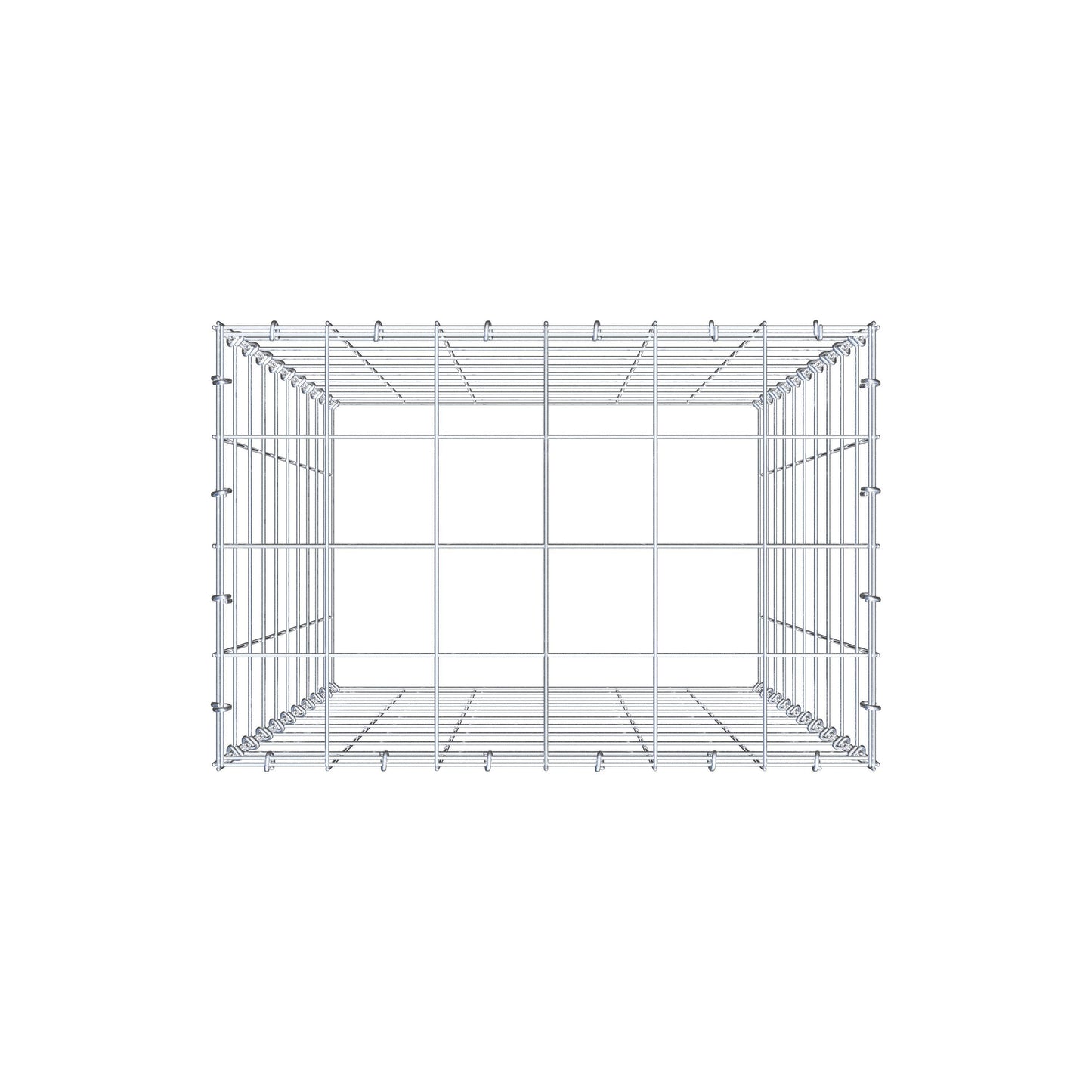 Monteret gabion type 3 100 cm x 60 cm x 40 cm (L x H x D), maskestørrelse 10 cm x 10 cm, C-ring
