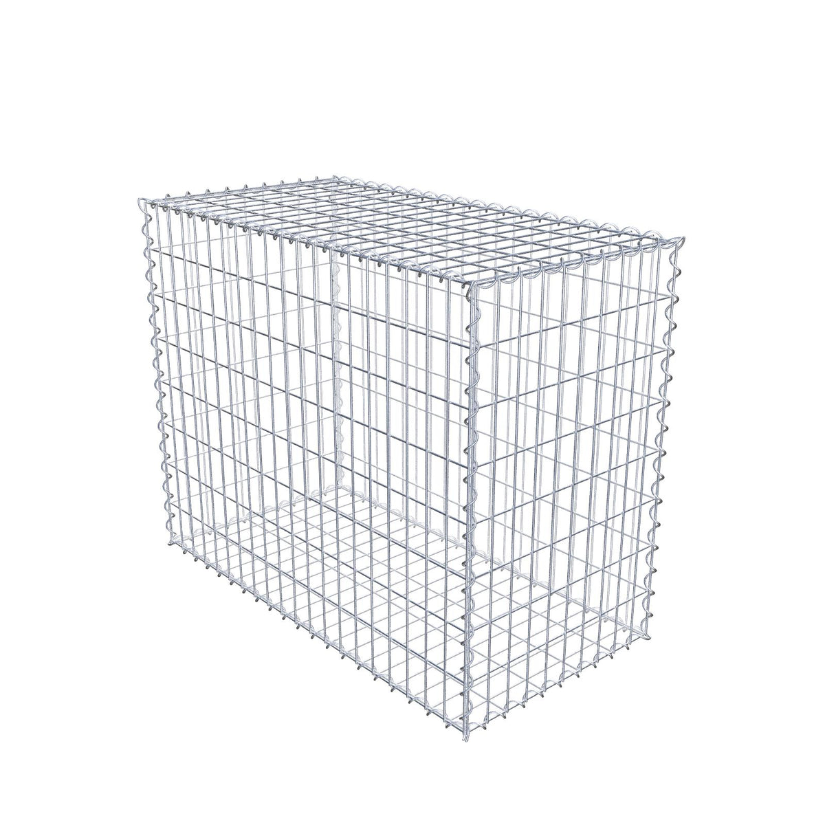 Gabbione 100 cm x 80 cm x 50 cm (L x H x P), maglia 5 cm x 10 cm, spirale