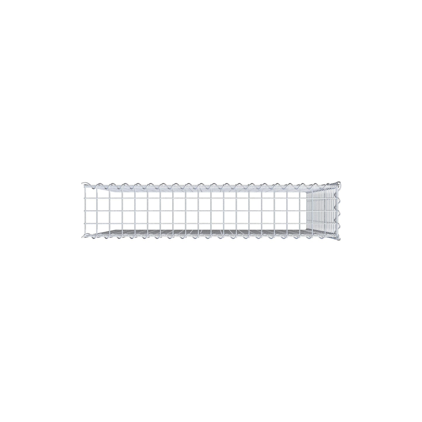 Gabião tipo 4 100 cm x 100 cm x 20 cm (C x A x P), malhagem 5 cm x 5 cm, espiral