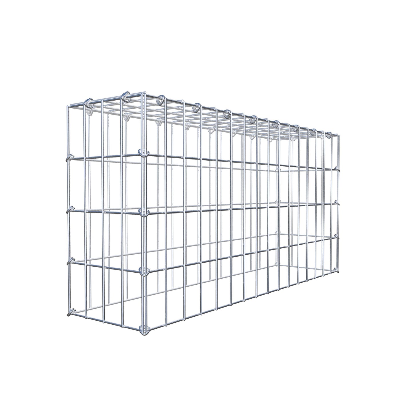 Monteret gabion type 3 80 cm x 40 cm x 20 cm (L x H x D), maskestørrelse 5 cm x 10 cm, C-ring