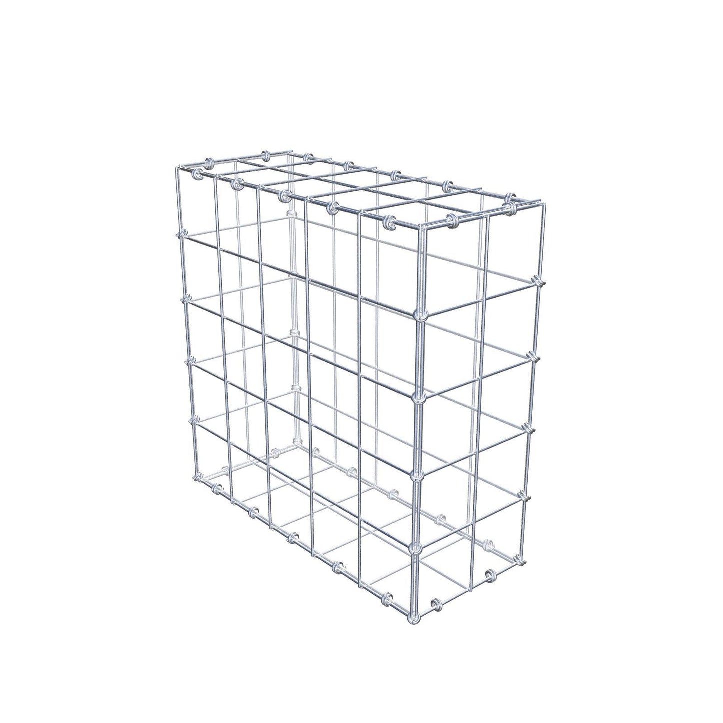Gabbione 50 cm x 50 cm x 20 cm (L x H x P), maglia 10 x 10 cm, anello a spirale
