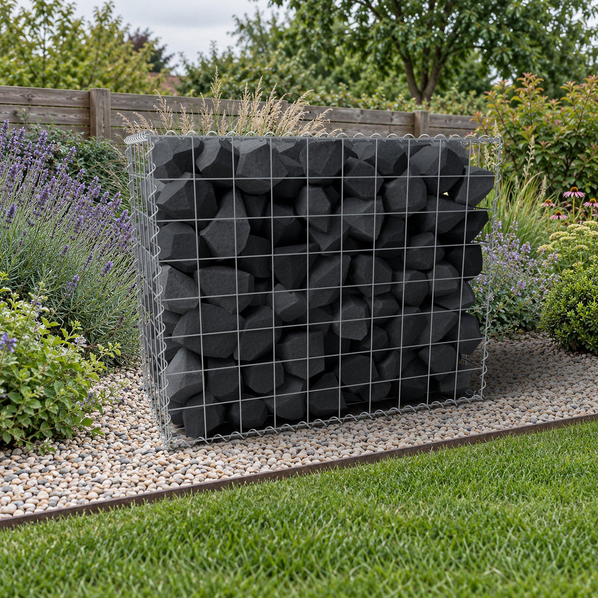 Gabion 100 cm x 80 cm x 50 cm (L x H x D), maskestørrelse 10 cm x 10 cm, spiral
