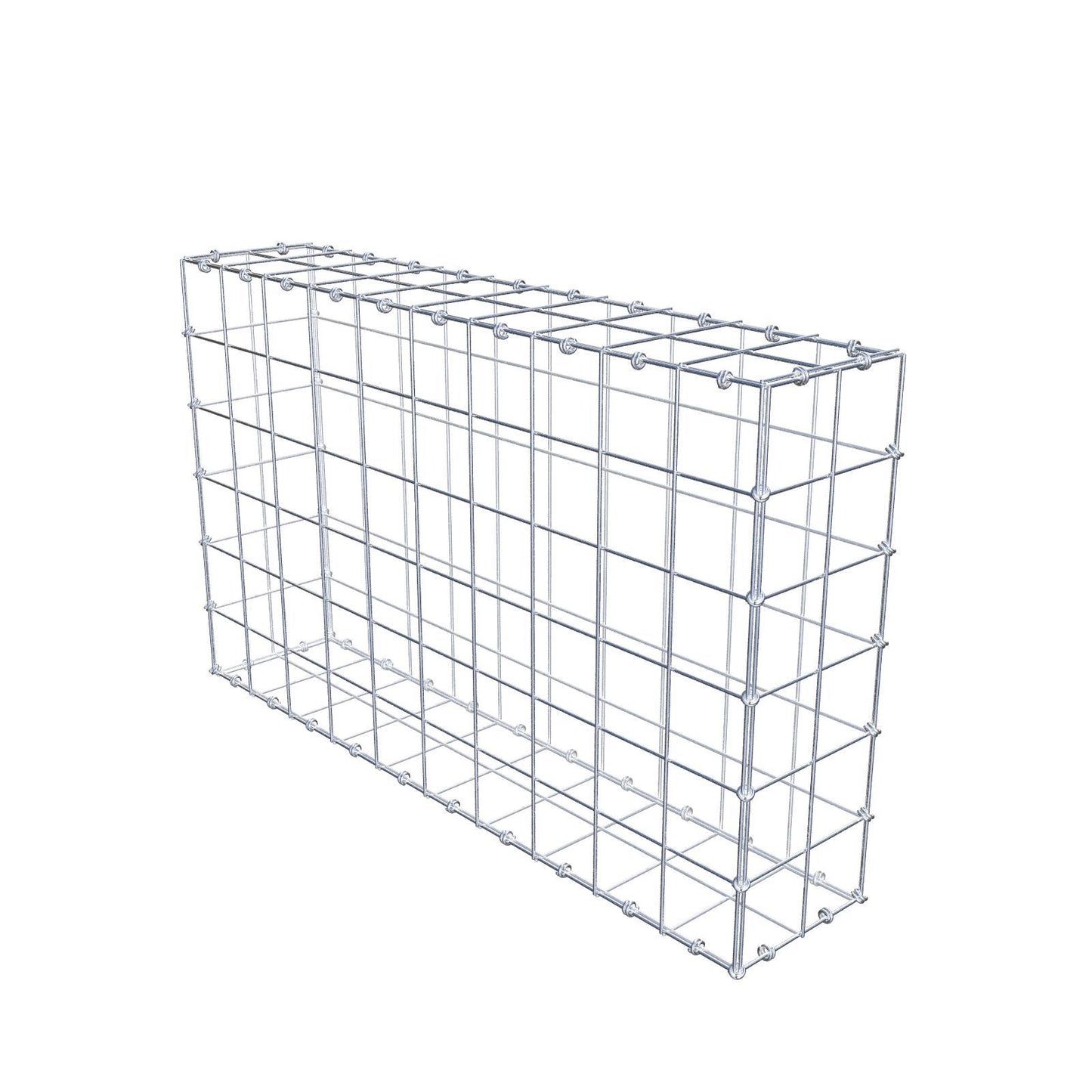 Gabião 100 cm x 60 cm x 20 cm (C x A x P), malhagem 10 x 10 cm, anel espiral