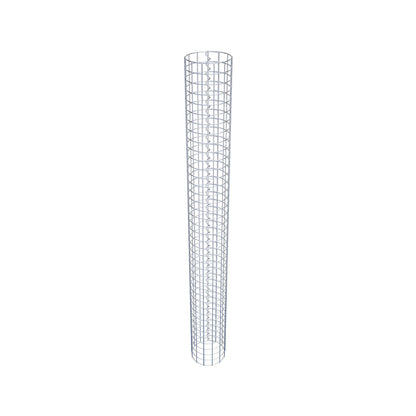 Rund gabionsøjle, varmgalvaniseret, 22 cm diameter, 200 cm højde, MW 5 cm x 5 cm