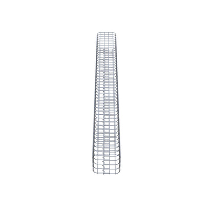 Colonna rettangolare in gabbione zincato a caldo, 22 cm x 22 cm, altezza 200 cm, MW 5 cm x 5 cm