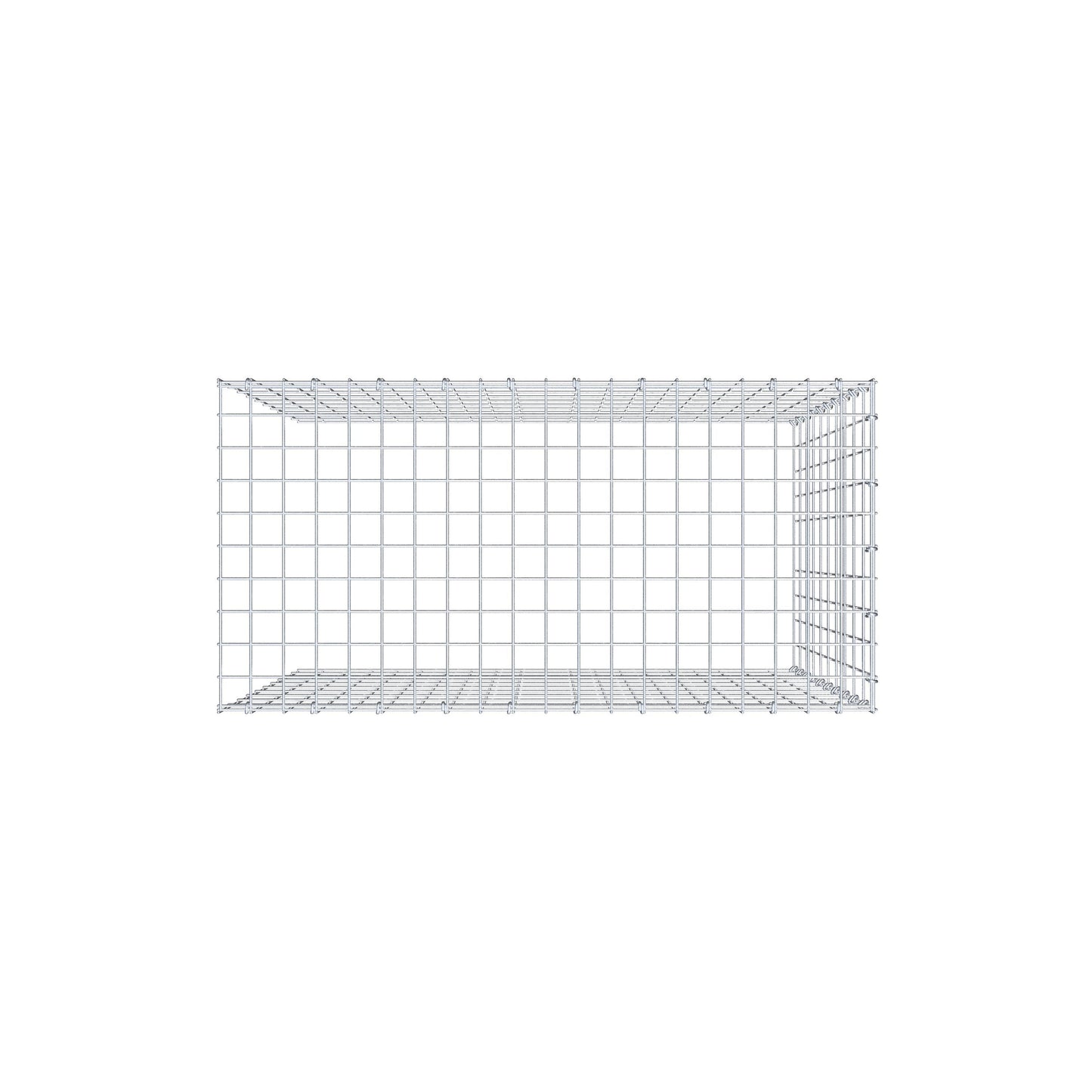 Gabião Tipo 4 100 cm x 100 cm x 50 cm (C x A x P), malhagem 5 cm x 10 cm, anel C