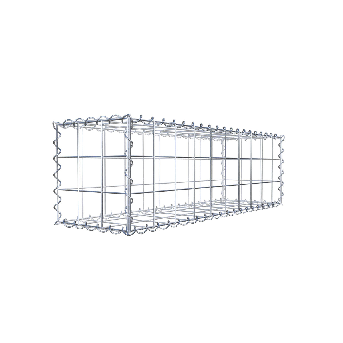 Gabião 100 cm x 30 cm x 30 cm (C x A x P), malhagem 10 cm x 10 cm, espiral