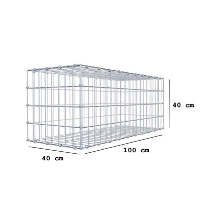 Gabião 100 cm x 40 cm x 40 cm (C x A x P), malhagem 5 x 10 cm, anel espiral
