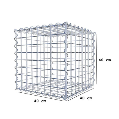 Gabbione 40 cm x 40 cm x 40 cm (L x H x P), maglia 5 cm x 5 cm, spirale