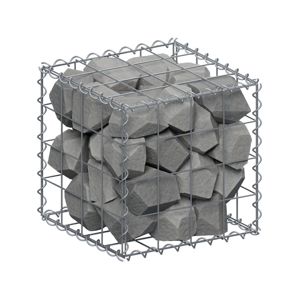 Gabion 40 cm x 40 cm x 40 cm (L x H x D), maskestørrelse 10 cm x 10 cm, spiral