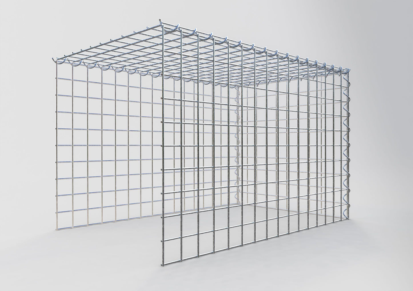 Gabião tipo 4 80 cm x 50 cm x 50 cm (C x A x P), malhagem 5 cm x 5 cm, espiral