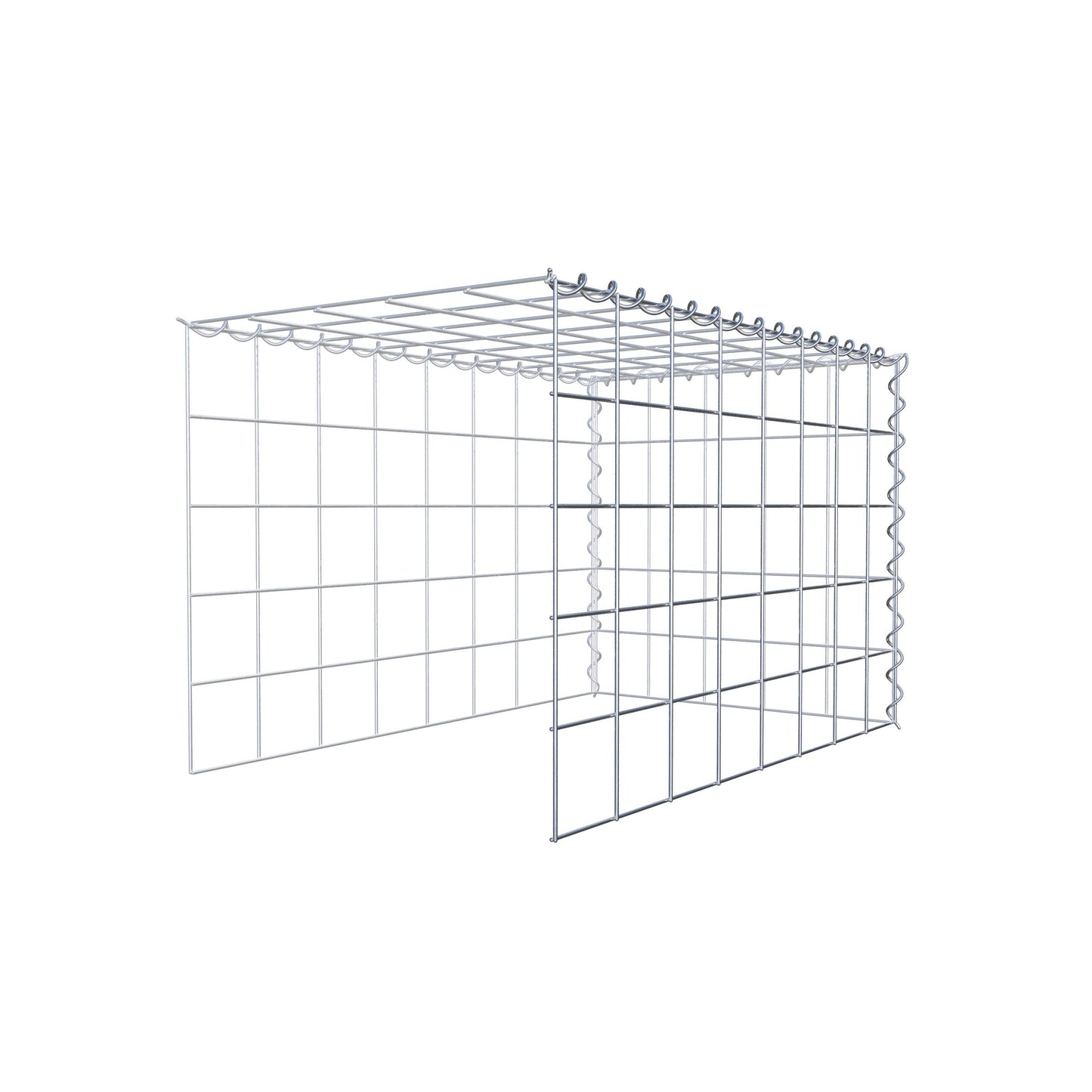 Gabião tipo 4 80 cm x 50 cm x 50 cm (C x A x P), malhagem 10 cm x 10 cm, espiral