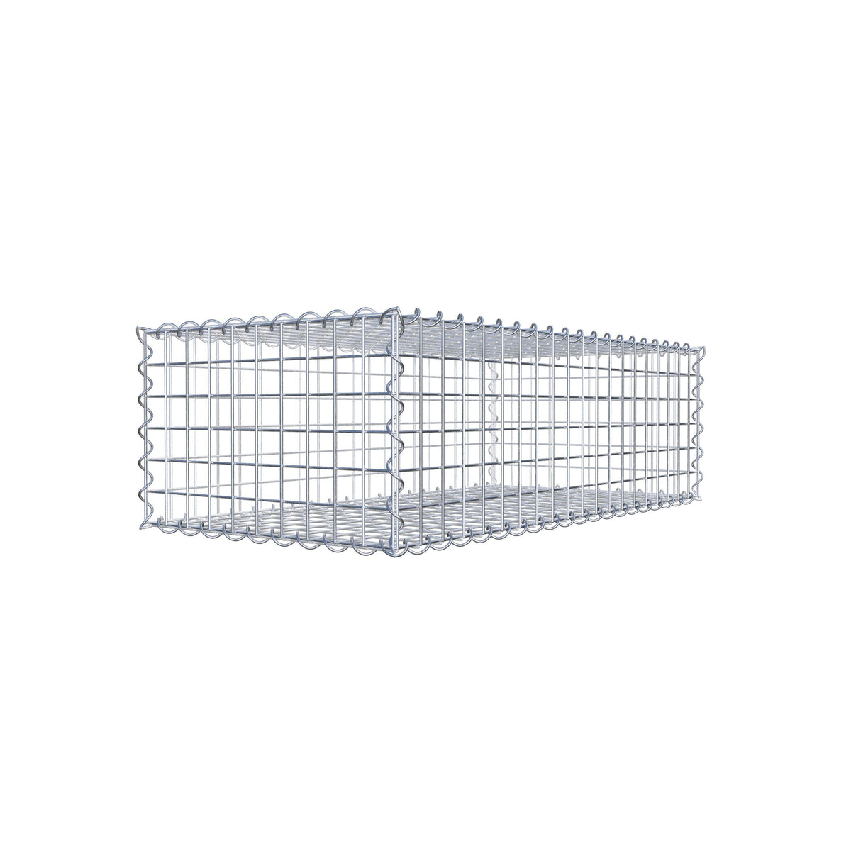 Gabbione 100 cm x 30 cm x 50 cm (L x H x P), maglia 5 cm x 5 cm, spirale