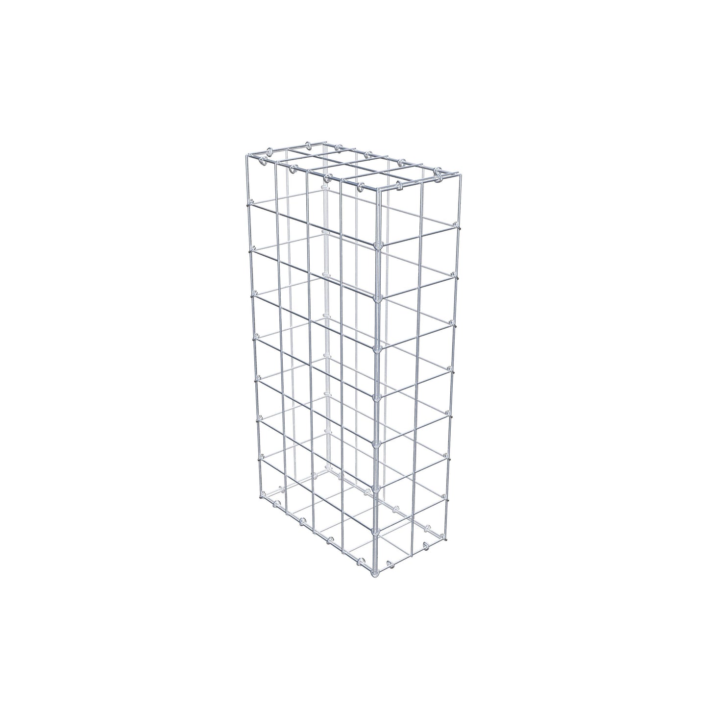 Gabião 80 cm x 40 cm x 20 cm (C x A x P), malhagem 10 cm x 10 cm, anel C