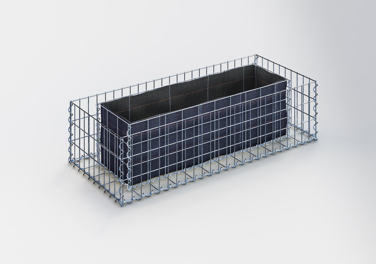 Cama elevada cuadrada de 120 cm x 30 cm x 50 cm (largo x alto x profundidad), malla 5 x 10 cm, espesor de pared 10 cm
