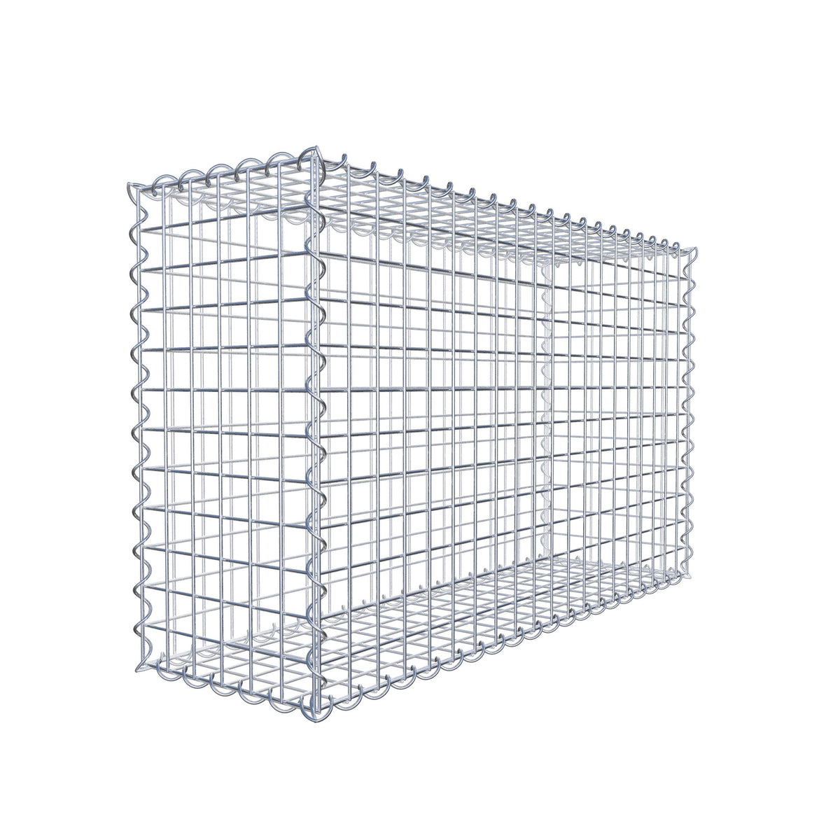 Gabião 100 cm x 60 cm x 30 cm (C x A x P), malhagem 5 cm x 5 cm, espiral