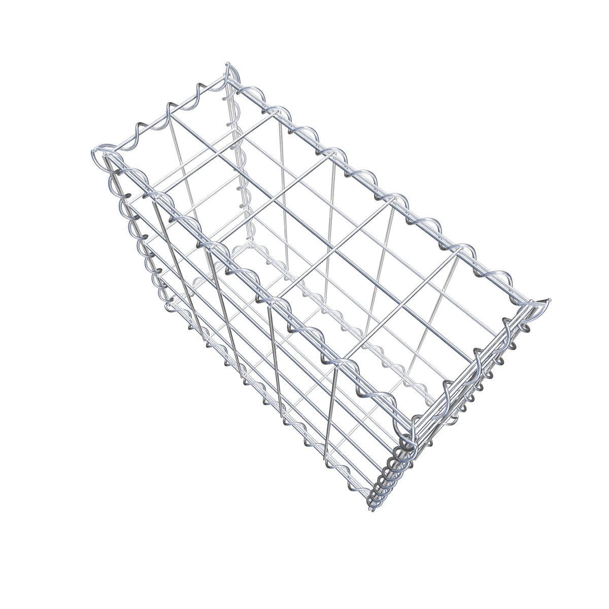 Gabião 50 cm x 40 cm x 20 cm (C x A x P), malhagem 10 cm x 10 cm, espiral