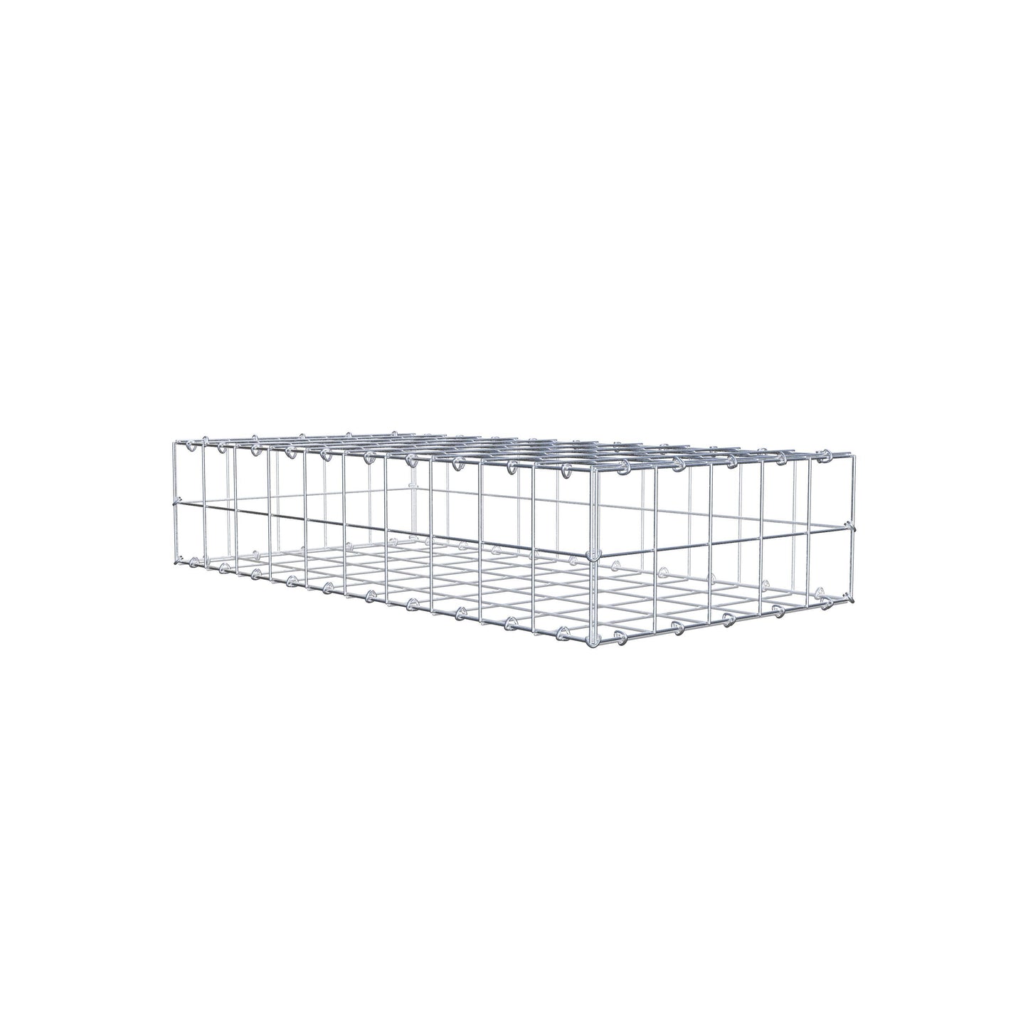 Gabião 100 cm x 20 cm x 50 cm (C x A x P), malhagem 10 cm x 10 cm, anel C
