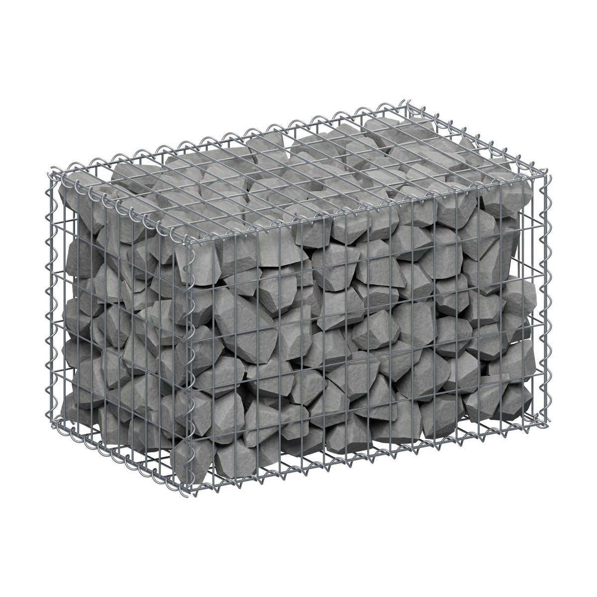 Gabion 80 cm x 50 cm x 50 cm (L x H x D), maskestørrelse 5 cm x 10 cm, spiral