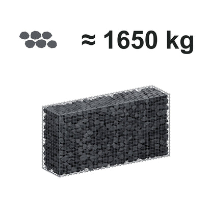 Gabion 200 cm x 100 cm x 50 cm (L x H x P), mailles 5 cm x 5 cm, spirale