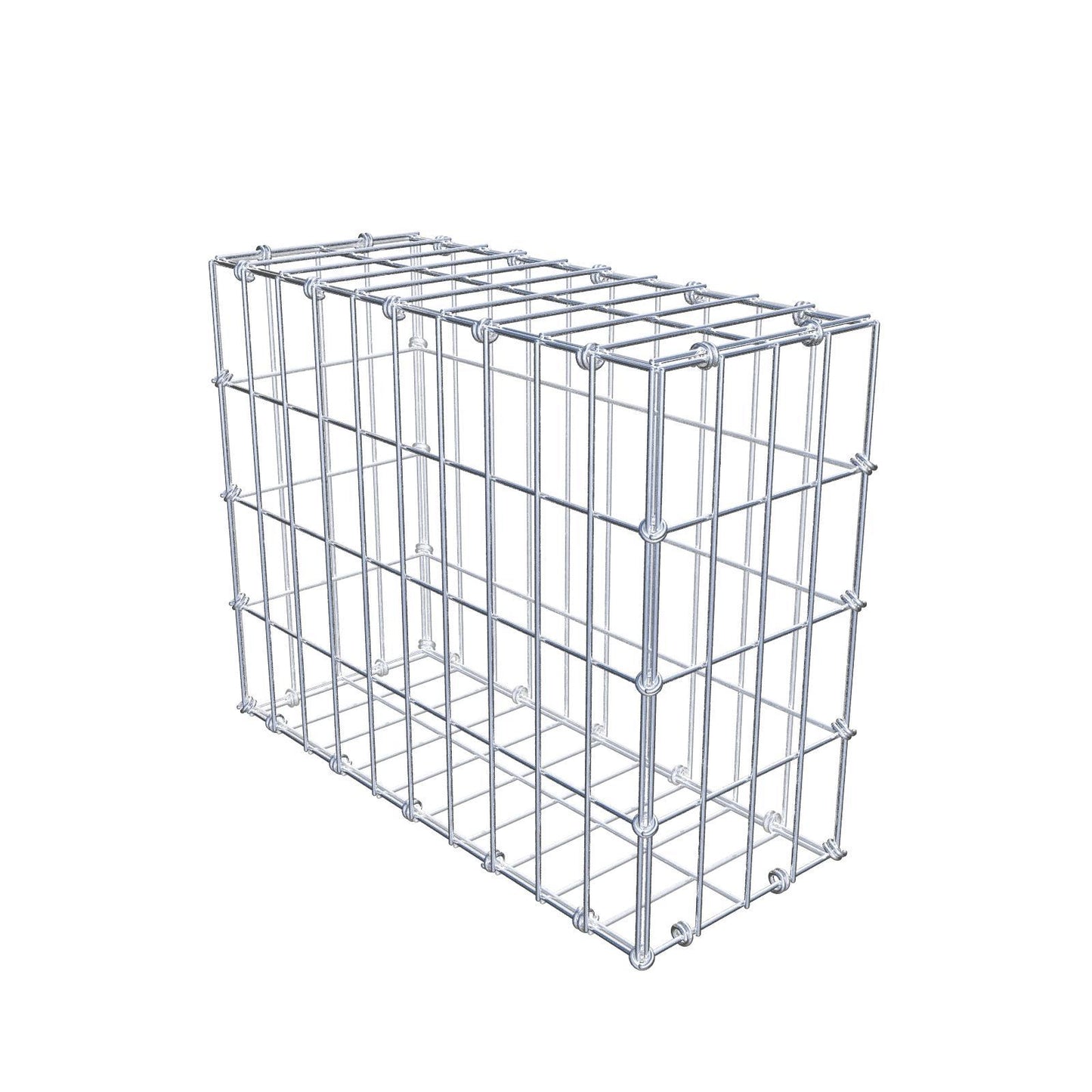 Gabião 50 cm x 40 cm x 20 cm (C x A x P), malhagem 5 x 10 cm, anel espiral