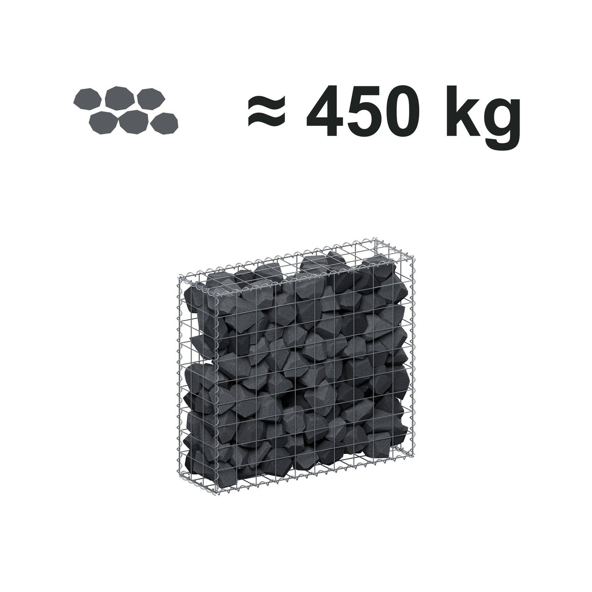 Gabião 100 cm x 90 cm x 30 cm (C x A x P), malhagem 10 cm x 10 cm, espiral