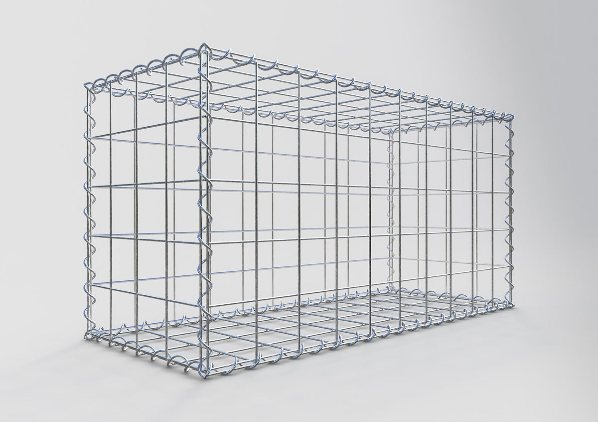 Gabião 100 cm x 50 cm x 40 cm (C x A x P), malhagem 10 cm x 10 cm, espiral