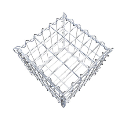 Gabião 30 cm x 30 cm x 30 cm (C x A x P), malhagem 5 cm x 10 cm, espiral