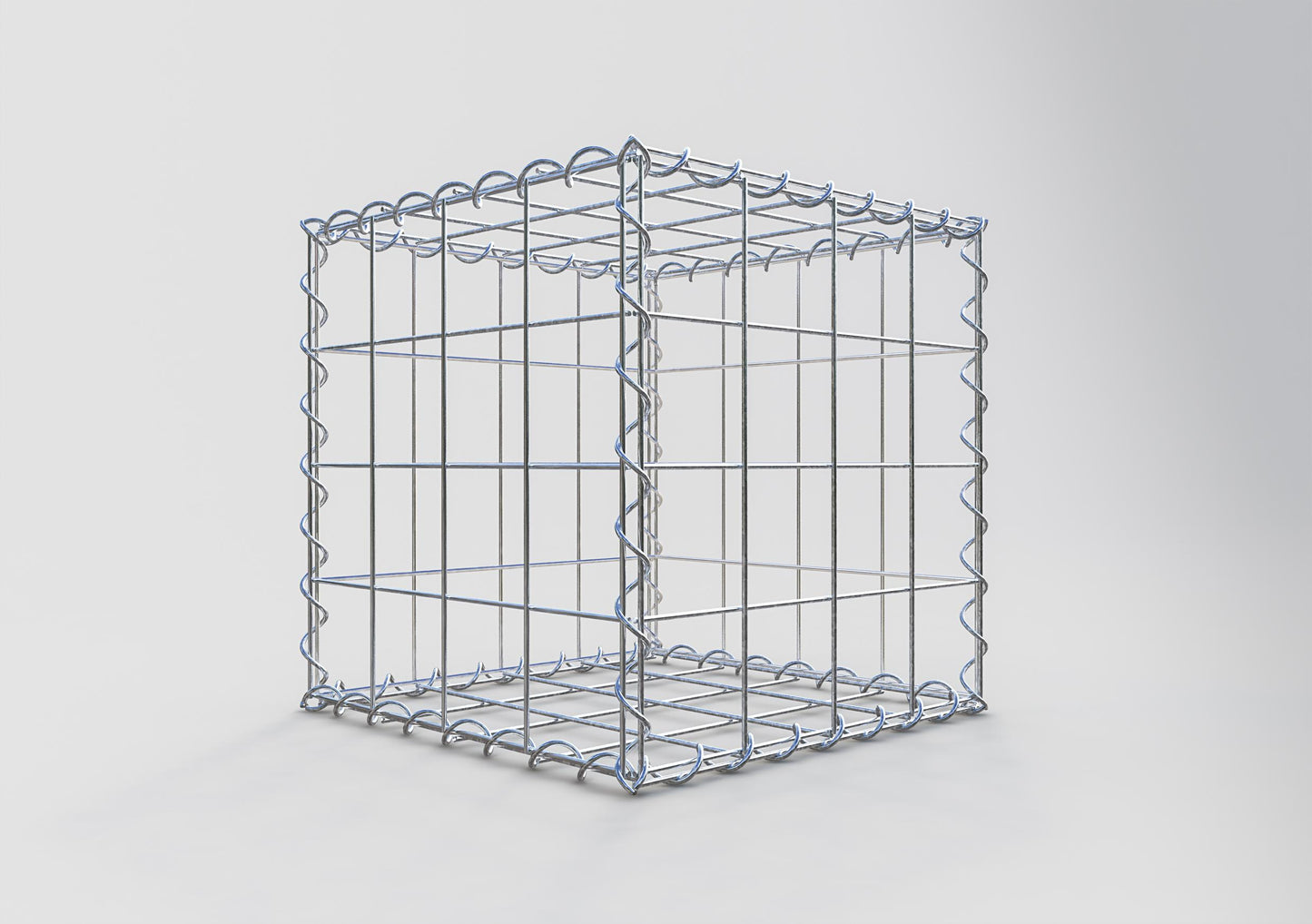 Gabião 40 cm x 40 cm x 40 cm (C x A x P), malhagem 10 cm x 10 cm, espiral