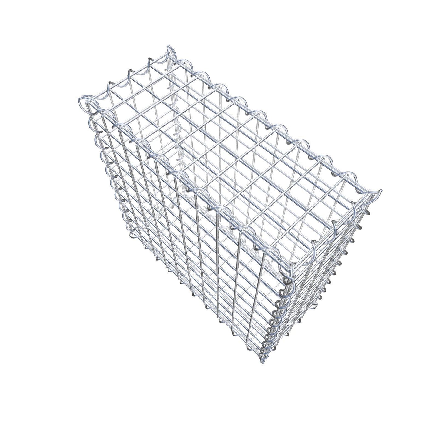 Gabion 50 cm x 50 cm x 20 cm (L x H x D), maskestørrelse 5 cm x 5 cm, spiral