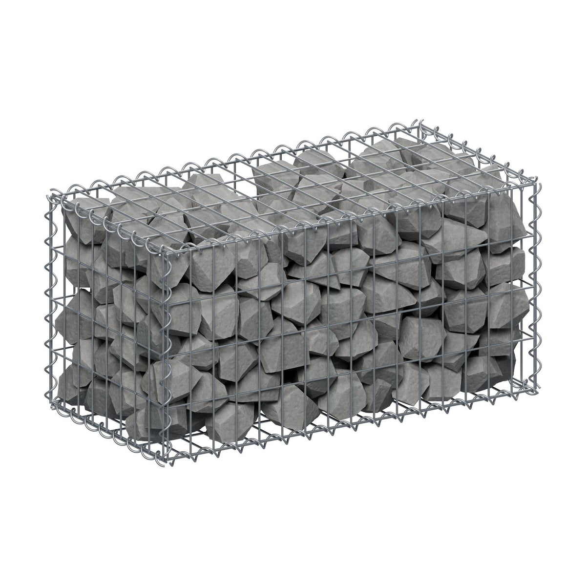 Gabion 80 cm x 40 cm x 40 cm (L x H x P), mailles 5 cm x 10 cm, spirale